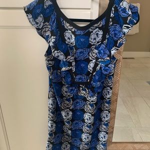 Frock! By Tracy Reese Blue Floral Silk Dress - Small